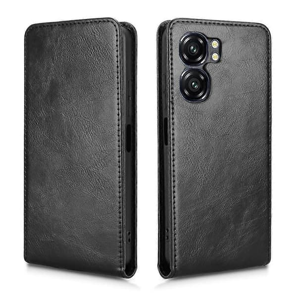 Vertikalt Flip Läderfodral För Oukitel C58 / C58 Pro Black