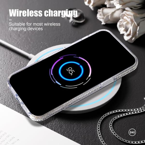 Bling-etui til Apple iPhone 16 Pro, Luksuriøst Glitrende Diamant Sødt Tre Farve Gradienter Cover til Kvinder & Piger Sof