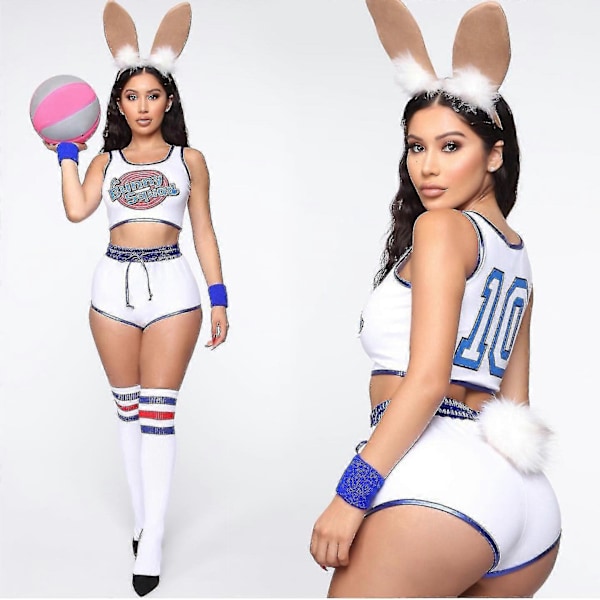 Space Lola Bunny Kanin Cosplay Kostym Kanin Bunny Jam Kostymer Kvinnor Flickor Halloween Party Kläder M