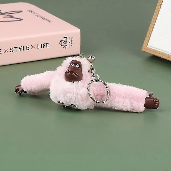 Söt Plush-Apa Nyckelring Orangutang Nyckelring På Byxväskans Bilprydnad - Rabatt Pink 1PC