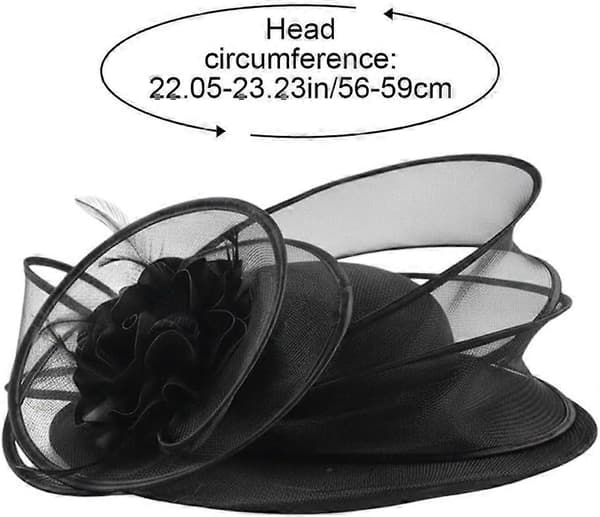 Guldhat Dame Kirkehat Elegant Derbyhat Cocktail Teselskab Bryllupsblomsterhat Bredskygget Sol UV-beskyttelseshat