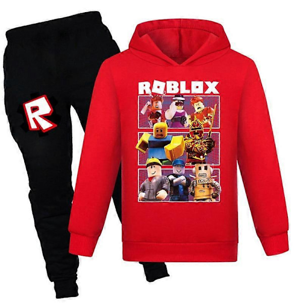 Joululahjat Roblox 2 kpl Pelikuvioinen Huppari ja Housut Setti Tytöille Pojille Huppari Pusero Yläosat Lapsille Teineille Red 9-10years
