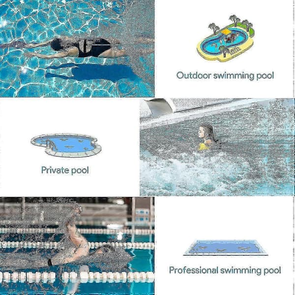 Træningssvømmebælte til pools - elastisk 3m/4m modstandssnor - God black 3m
