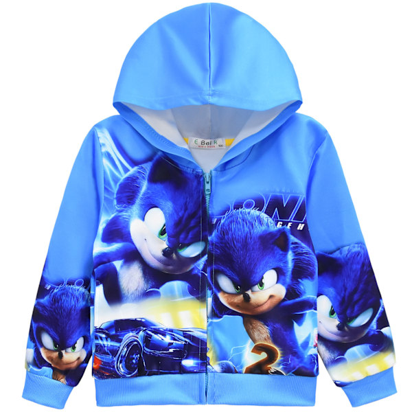 Sonic-sarjakuva digitaaliprintti vetoketjullinen hupputakki 120