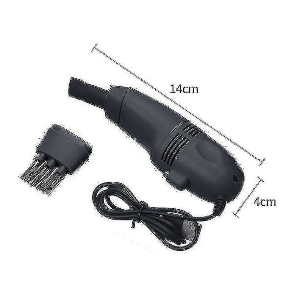 USB Mini Dammsugare Laptop Handhållet Tangentbord Borste Rengöringsborste Hemmakontor-svart