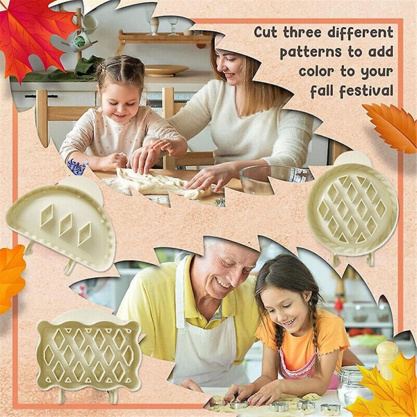 Klassiske mini håndtærteforme gør-det-selv-form køkkenværktøj Round Half Round Rectangle 3Pcs