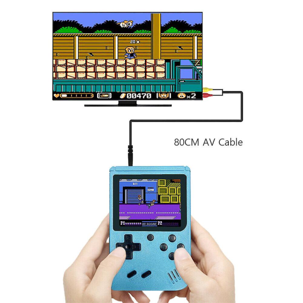 Vuxna Barn Bärbar Retro Machine Mini Handhållen Videospelskonsol Inbyggd 500 i 1 Klassiskt spel Roliga leksakspresenter Blue