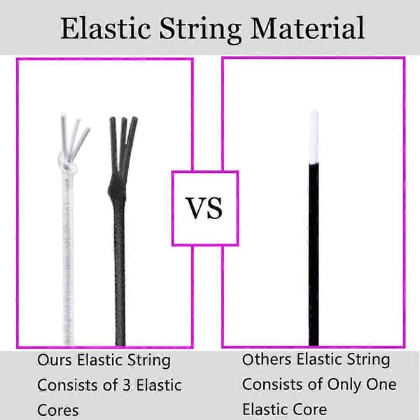 Elastisk tråd for armbånd, 4 ruller 1 mm solid elastisk tråd, elastisk snor for smykkelaging, halskjeder Svart & vit
