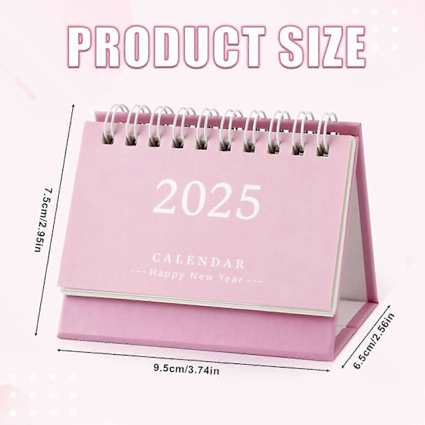 Mini-bordskalender 2024-2025, 9,5x7,5 cm, Mini Stående Kalender