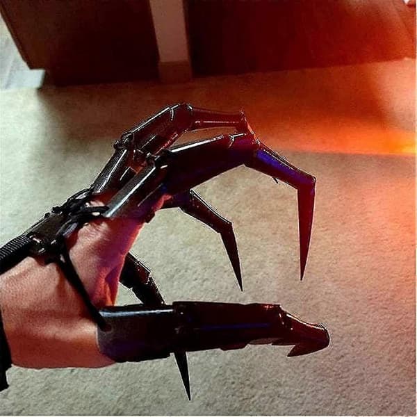 Halloween Leddelte Fingerhandsker Fleksible Led Skelet Hænder A
