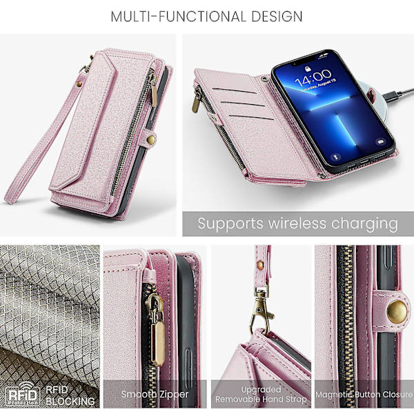 For Samsung Galaxy S24 Ultra Case Lommebok, Magnetisk lukking 360 Full Støtsikker Beskyttelse Drop Absorption Heavy Duty Lærveske red