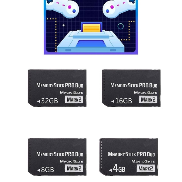 Memory Stick Pro 4gb/8gb/16gb/32gb Ms Pro Duo Memory Game Cards høj kapacitet 32GB