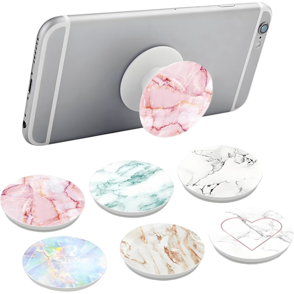 6-pak Telefon Greb & Stativ med 360° Rotation, Pop Socket Stil Håndtag[JUN]