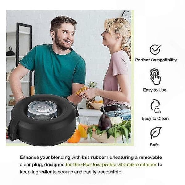 Erstatningslåg til 64 oz blendere, lavprofilslåg kompatibelt med Explorian Classic C/G Propel Series Black