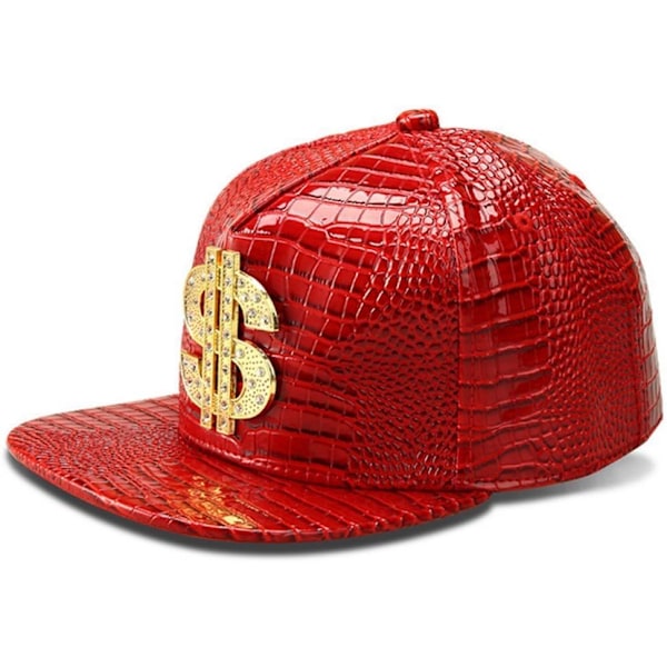 Hip Hop -lippis, Litteä reunaa oleva lippis, Rock-lippis, Säädettävä Snapback-lippis miehille ja naisille Red One Size