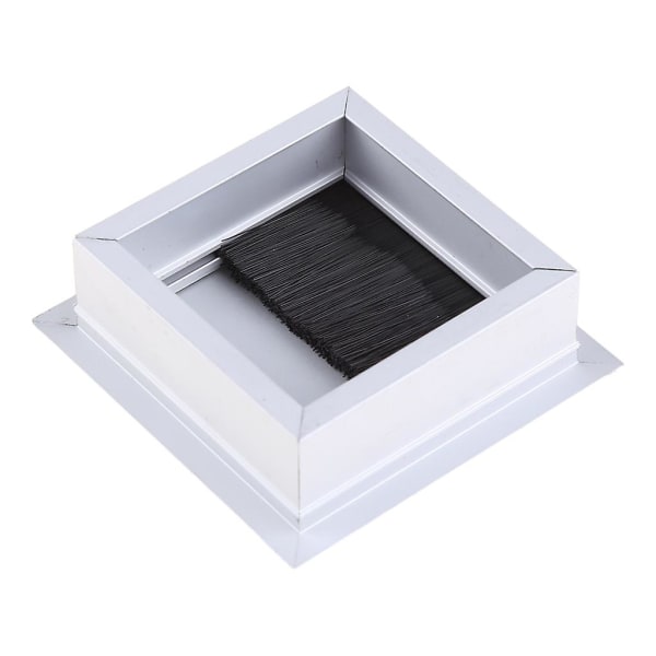 Aluminium Fyrkantig rektangel Skrivbordsdator Tråd Kabeluttag Insättningshål Cover Bordsgenomföring 80*80mm