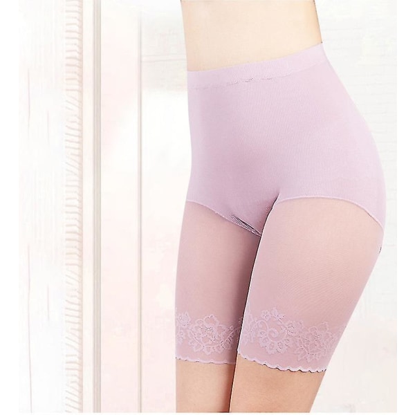 Sømløs Slip Shorts For Dame Under Kjole - Lace Thigh Truse Safety Shorts Under Skjørt Grey XL 60kg-80kg