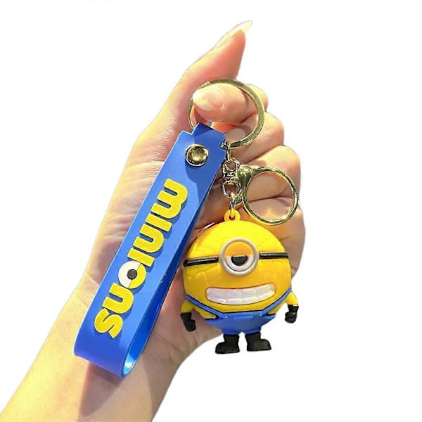 Söpö Despicable Me Minions 3D avaimenperä avaimenperä Cartoon Anime Auton riipus Laukku Charmi Lapset Lahja E