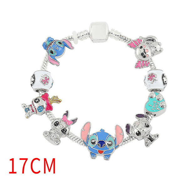 Cartoon Stitch Armband med Charm Beads Armband Barn Flickor Smycken Presenter 17cm