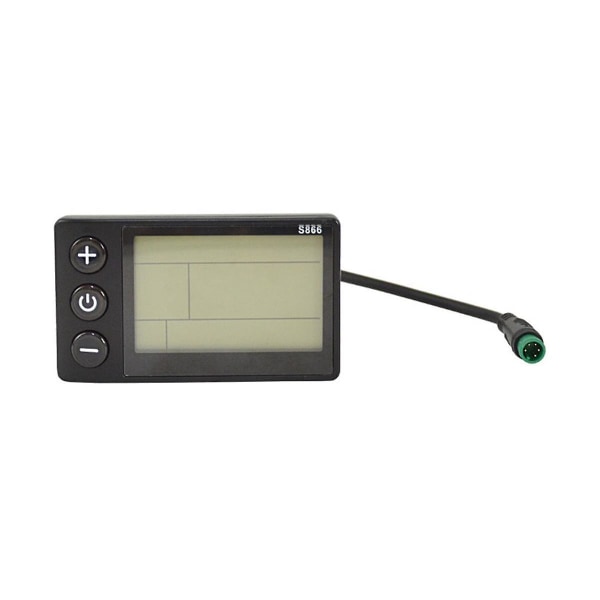 S866 Elcykel LCD-skärm E-cykel Elskoter Display Mätare Kontrollpanel med vattentät Black