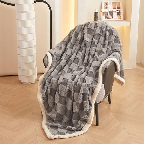Sherpa-pledd for sofa og seng, svart yx