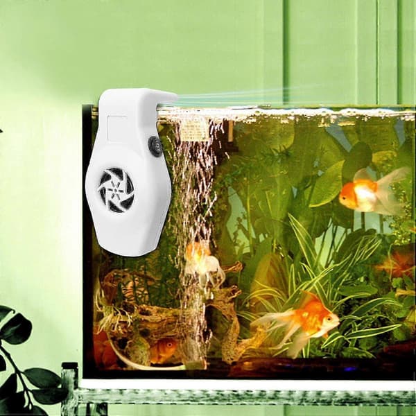 Akvariumkøler, akvariumkølesystem med lav støj, køleventilator, akvarium minikøler White