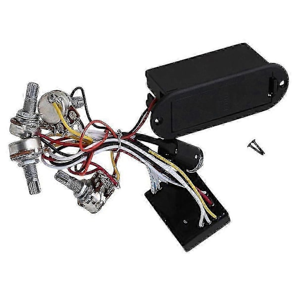 2-bånds aktiv basguitar EQ Equalizer Preamp Circuit Pickup Sort black