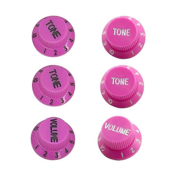 4x3st Klockformade Gitarr Speed Knobs 1 Volym & 2 Ton för ST SQ Gitarr Lila