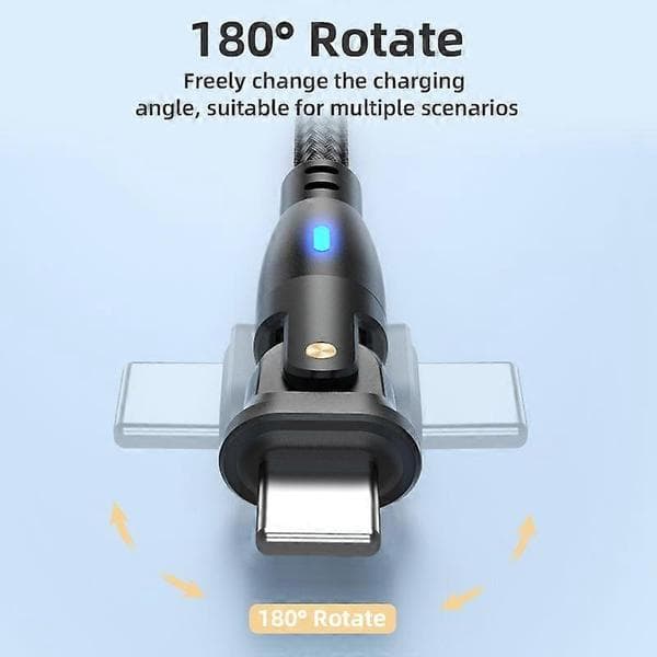 USB til 8-pinners lade- og datakabel med LED-lys, lengde: 2m