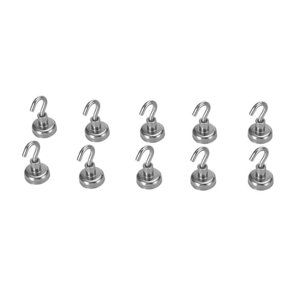 10 Pcs Silver Magnetic Hooks for Indoor and Outdoor Use (D20mm) 0.2