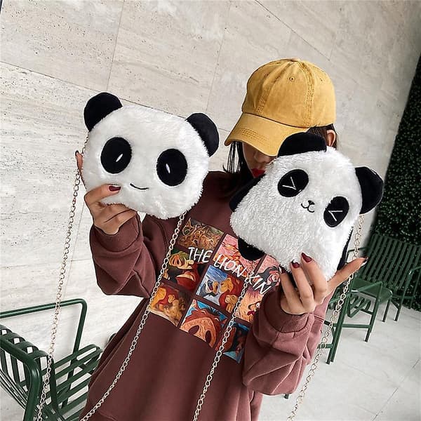 1 st panda Handväska Kvinnor fluffig Axelväska