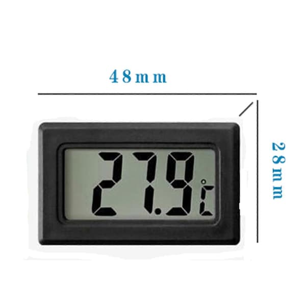 LCD-displaytermometre Digitale temperaturmålere med probe til akvariefryser Køleskabstemperaturmåler Sort 1 meter Black 1 meter