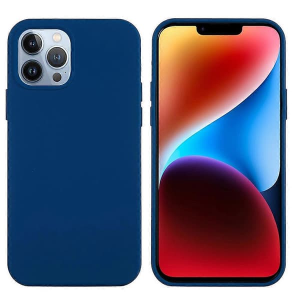Ensfarvet silikone telefoncover til iPhone 15 Cobalt Blue For iPhone 15 Pro Max