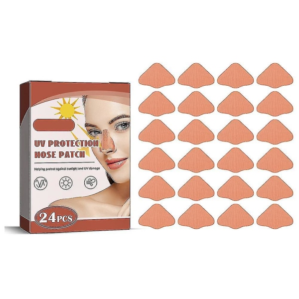 24 st Solskydd Nos Patch UV-skydd Nos Cover Sport Outdoor Hudvänlig Sol Nose Sticker 24pcs