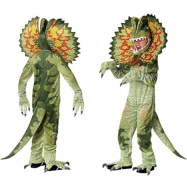 Dinosaurus Dilophosaurus Cosplay-asu Lapsille Halloween-karnevaalijuhlien naamiaisasu Hyppypukusetti L
