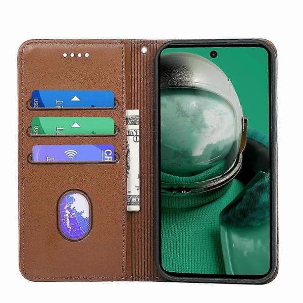 HX01 HMD Pulse Pro Plånboksfodral med Magnetlås Grön PU-läder Mobilskal Multicolor Brown