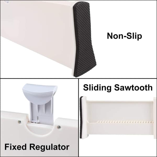 Setti, jossa 4 säädettävää laatikonjakajaa Organizer Separators -