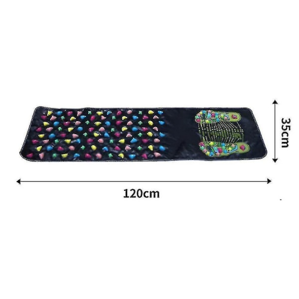 Jalkahierontamatto, vyöhyketerapiamatto Relief Relief Walk Massager Mat -120*35cm