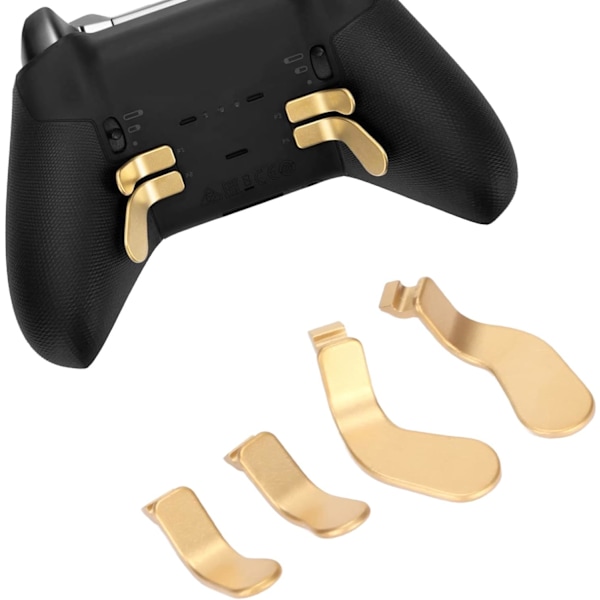 för Xbox One Elite Controller Series 2 Model 1797 Controller Metallersättningsdelar, inklusive 4st rostfritt stål Trigger Controller Paddlar (guld)