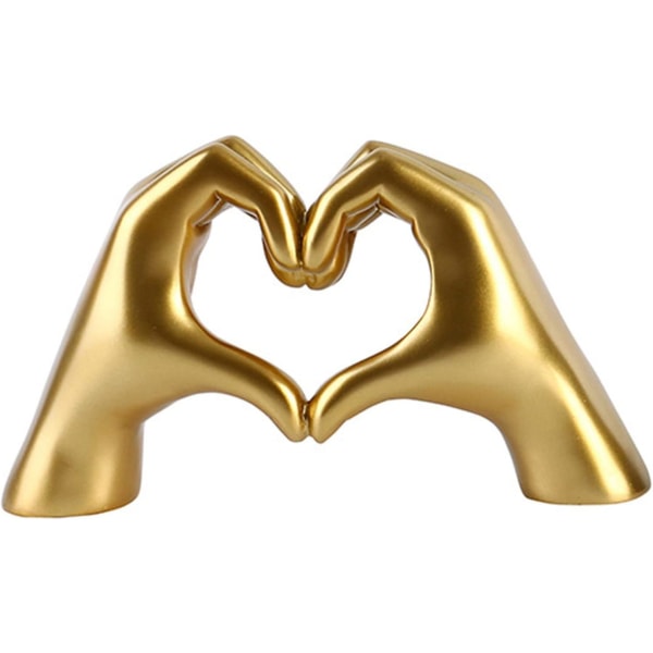 Hand Gesture Statue - Heart Shape Finger Gesture Sculpture Decor, Artistic Desktop Decoration,resin Abstrakt Hand Love Gesture Statue figurer til W Gold