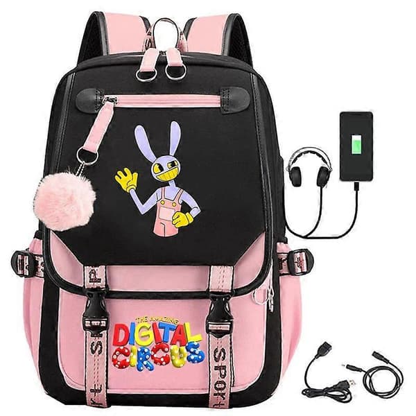 Ny Digital Circus Perifer Rygsæk, Studenter Skoletaske, Gratis Hårboll 2 Digital Circus Backpack