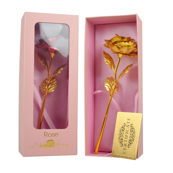 Kreativ gave gullfolie rose morsdagsgave style1