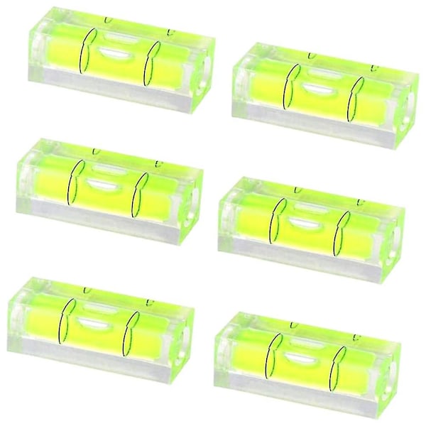 6 st Mini Bubbelvattenpass 10x10x29mm Kvadratiska Vattenpass för Väggramar Konstutställningar Hängande Husvagnsresa