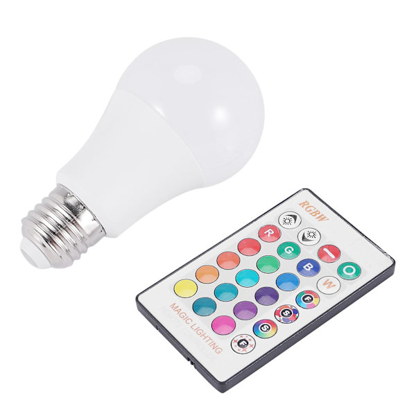 E27 Smart kontrolllampa Led Rgb-ljus Dimbar 7w Rgbw LED-lampa Färgglad växlande lampa Led Lampada R White