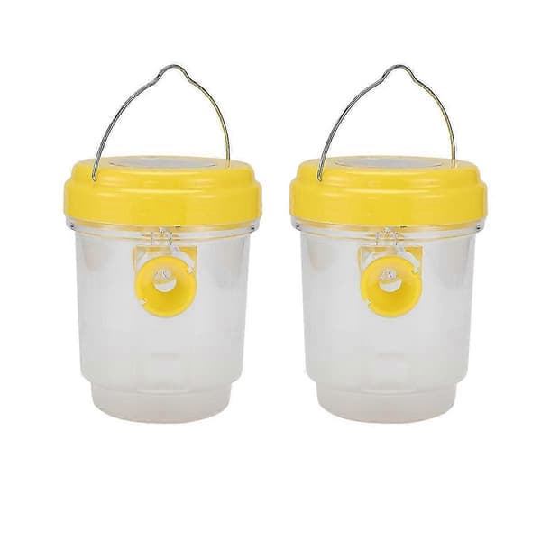 2-pack solcellsgetingfälla för utomhusbruk, hängande getingfångare med ljus för getingar, bålgetingar, bi-utgåva 0709