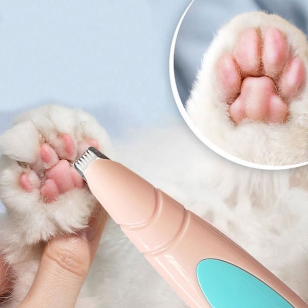 Cat Dog For Paw Lavt støy Pet Clipper Håndholdt Lett bærbar Øyne Ører Pink