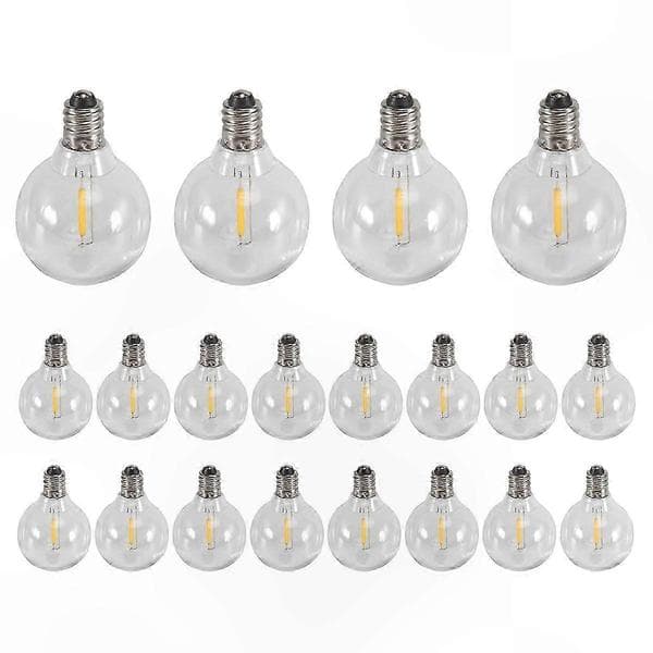 20-pakning E12 Base Knusesikre LED-globepærer for G40-lysløsninger Clear G40