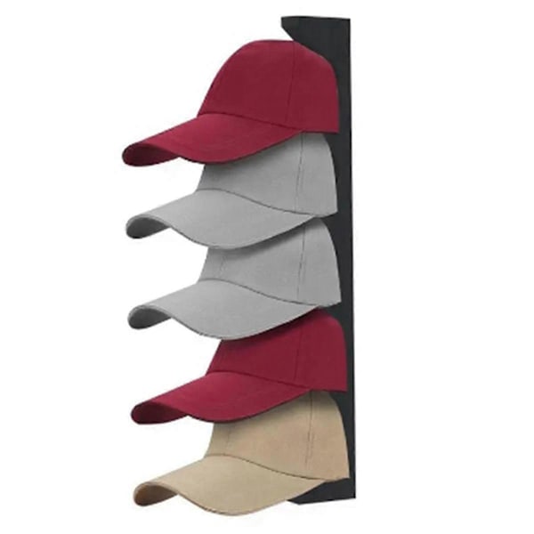 Træ Hat Hanger til Baseball Cap Hjem -Besparende Træ Organizer med Display Hylde Imitation Walnu Imitationwalnutcolor