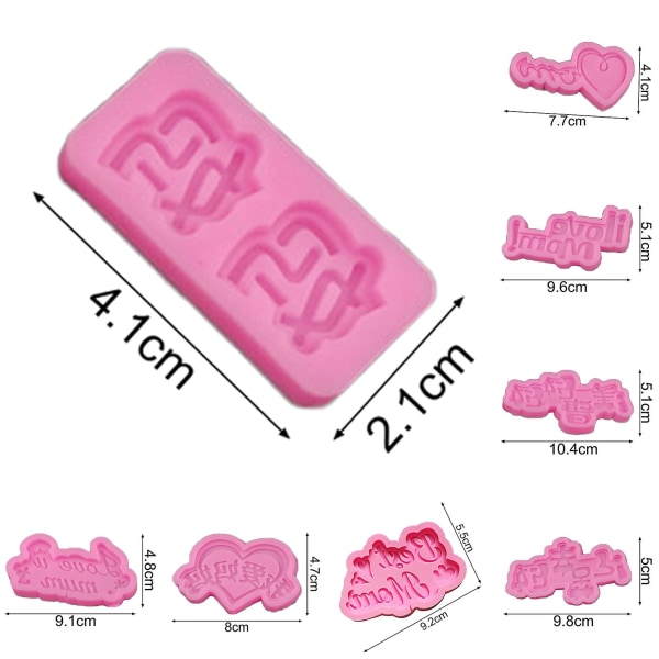 Kivan näköinen Fondant Mold All Match Silicone Easy Release äitienpäiväteemaan mold pöytäkoneille D