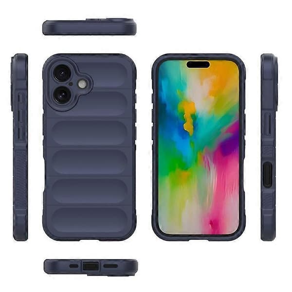Kompatibel med iPhone 16 Plus-deksel Robust TPU Støtsikkert Mobiltelefondeksel DarkBlue